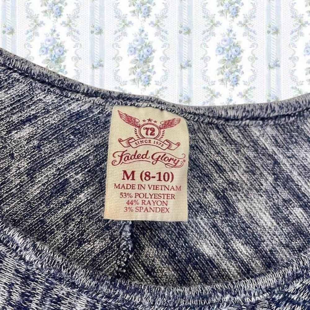 Heather Blue Faded Glory Tunic Shirt With a Relaxed Fit - Picture 3 of 3